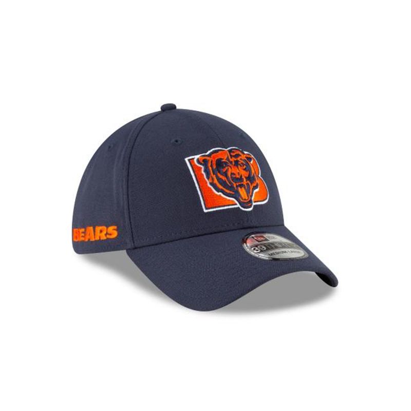 NFL Chicago Bears Logo Mix 39Thirty Stretch Fit (HYO1403) - Blue New Era Caps